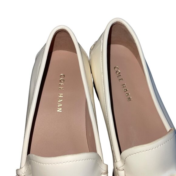 Cole Haan Womens Lana Lux Tassel Square Toe Flat Loafers Size 7.5 B Ivory Casual - Picture 5 of 10